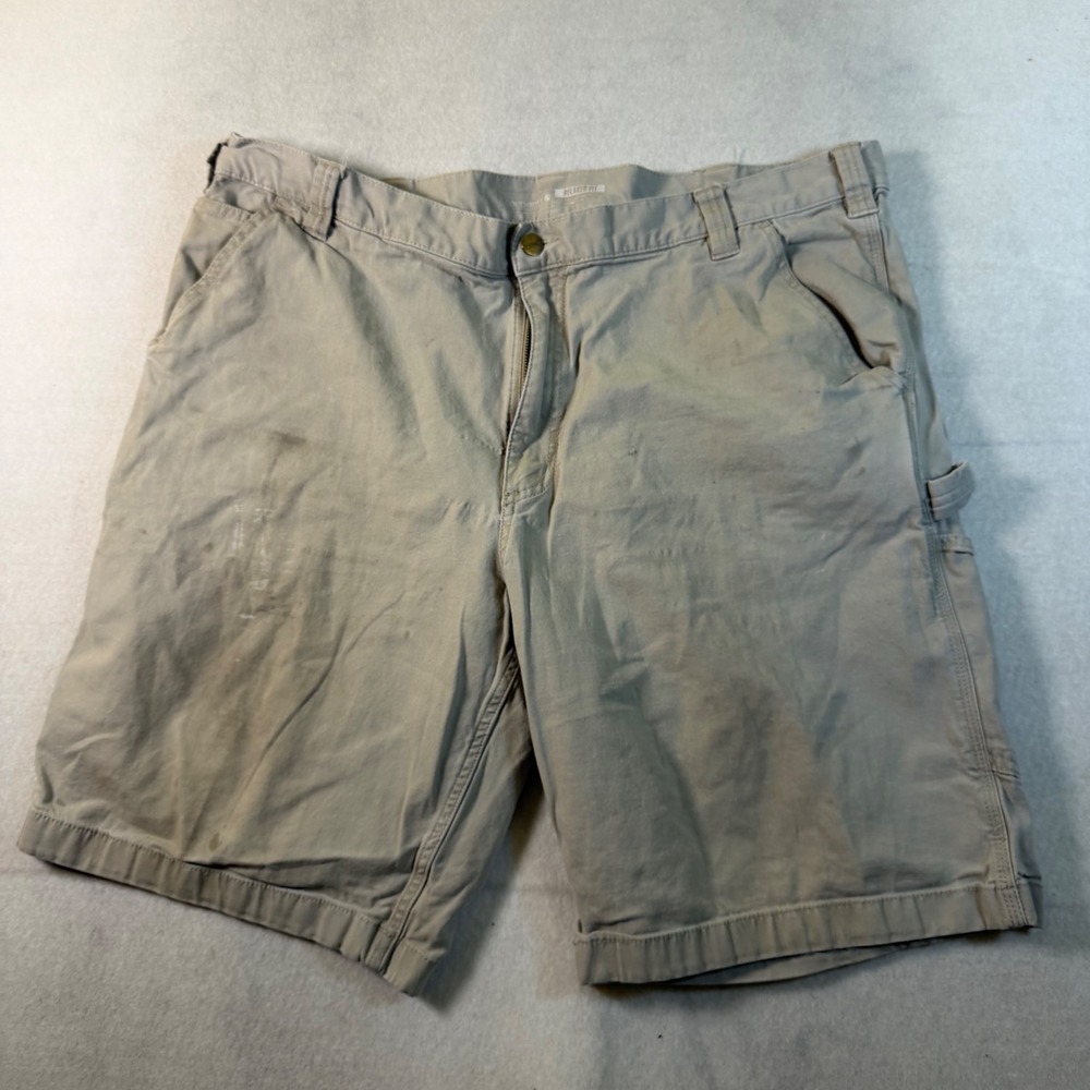 Carhartt Mens Relaxed Fit Canvas Carpenter Shorts Tan‎ Khaki 42 x 11 7062